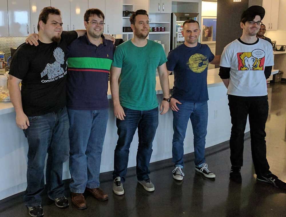 Operation Code developers pose at AngelHack Boston 2017.